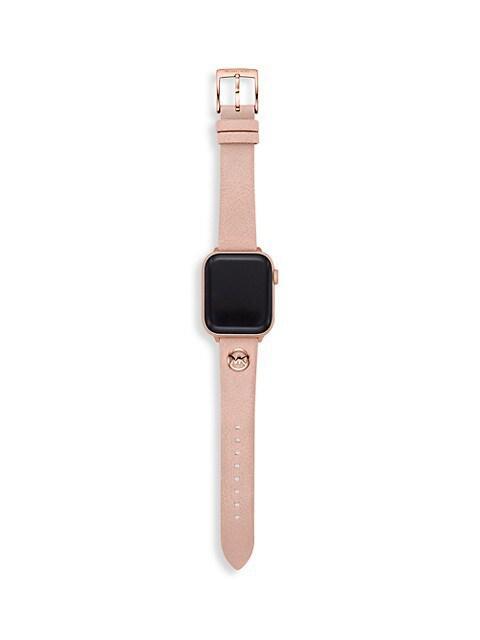 商品Michael Kors|MK Logo Charm Apple Strap Collection. LeatherApple Watch® Band/38MM & 40MM,价格¥706,第4张图片详细描述