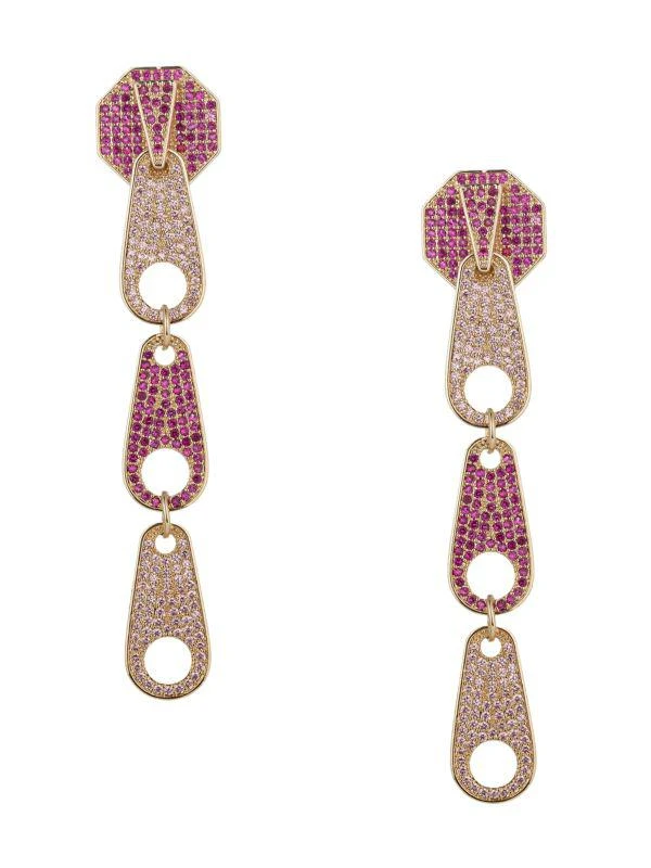 商品Eye Candy LA|Luxe Madison Two-Tone Cubic Zirconia Drop Earrings,价格¥437,第1张图片
