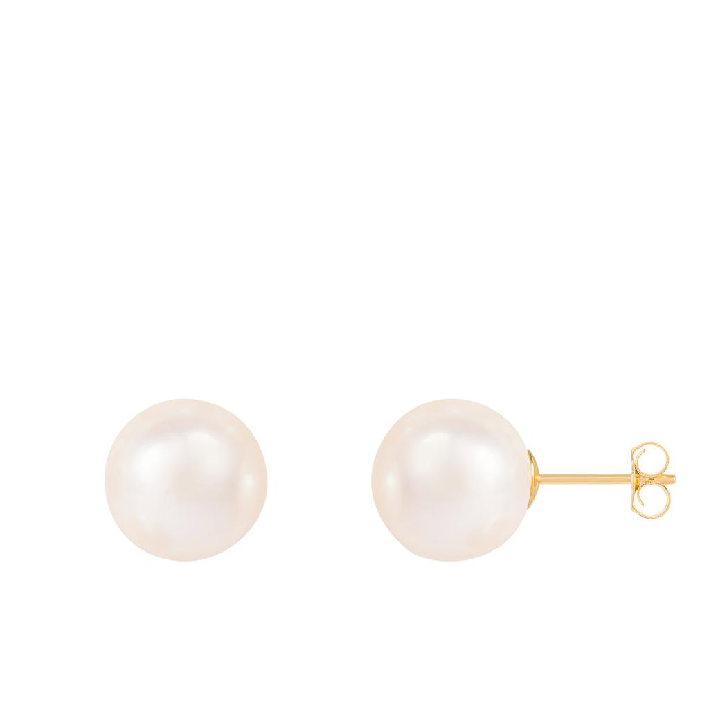 14k Yellow Gold 10-11mm Pearl Earrings商品第3张图片规格展示