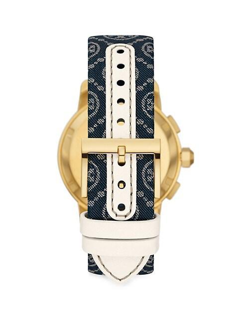 商品Tory Burch|The Tory Goldtone Stainless Steel & Jacquard Strap Watch,价格¥2431,第4张图片详细描述