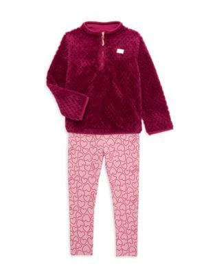 商品Juicy Couture|Little Girl’s 2-Piece Faux Shearling Pullover & Heart Leggings Set,价格¥250,第1张图片