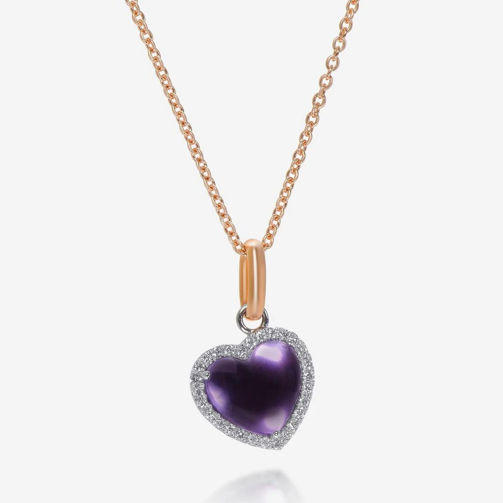 商品Mimi Milano|Mimi Milano Juliet 18K Rose And White Gold, Amethyst And Diamond Pendant Necklace P450C8AB,价格¥10560,第1张图片