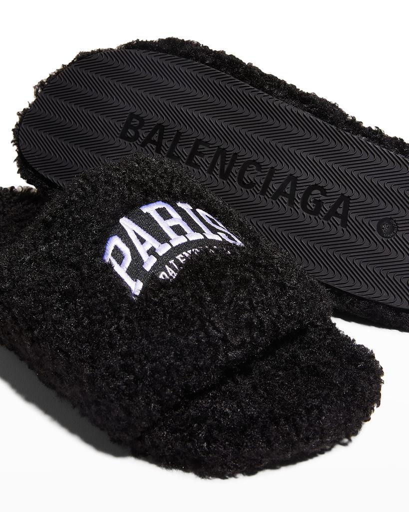 商品Balenciaga|Men's Furry Logo Slides,价格¥5147,第7张图片详细描述