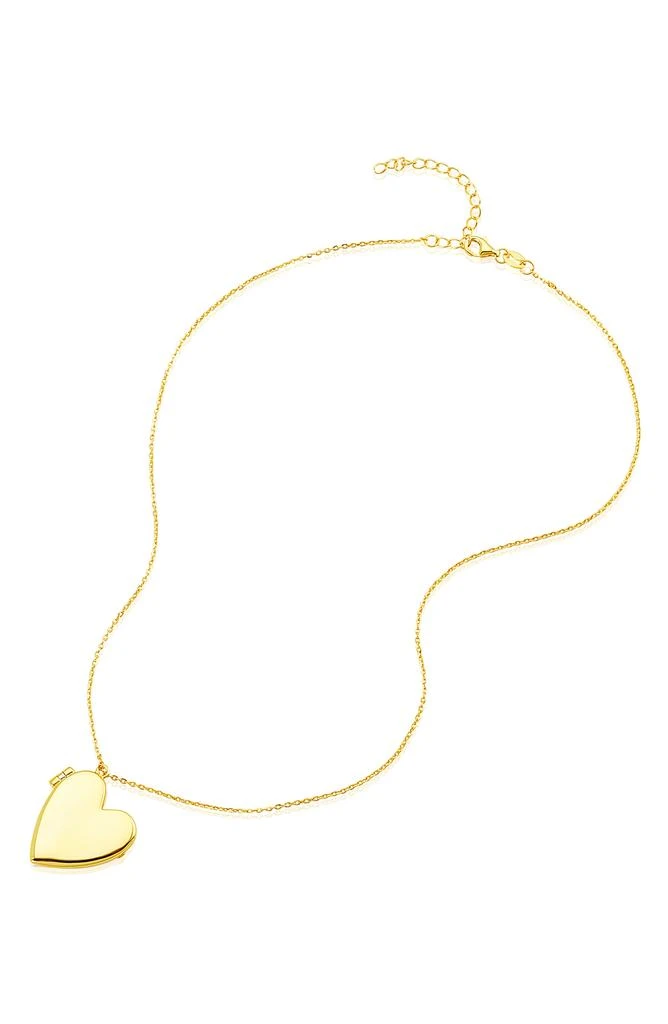 商品ADORNIA|14K Gold Plated Heart Locket Pendant Necklace,价格¥153,第3张图片详细描述