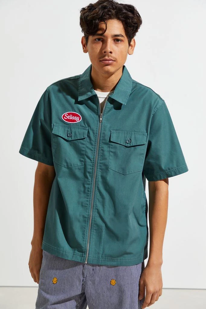 商品STUSSY|Stussy Garage Short Sleeve Zip-Up Shirt,价格¥794,第2张图片详细描述