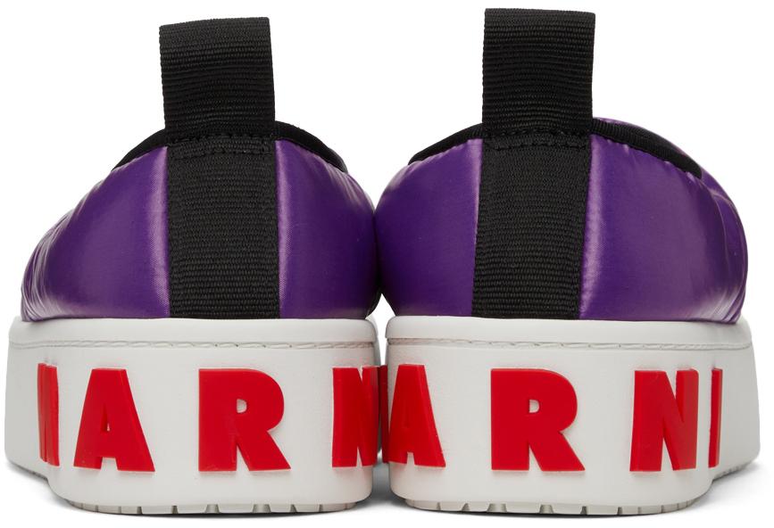 Purple Puffed Nylon Slip-On Low Sneakers商品第4张图片规格展示