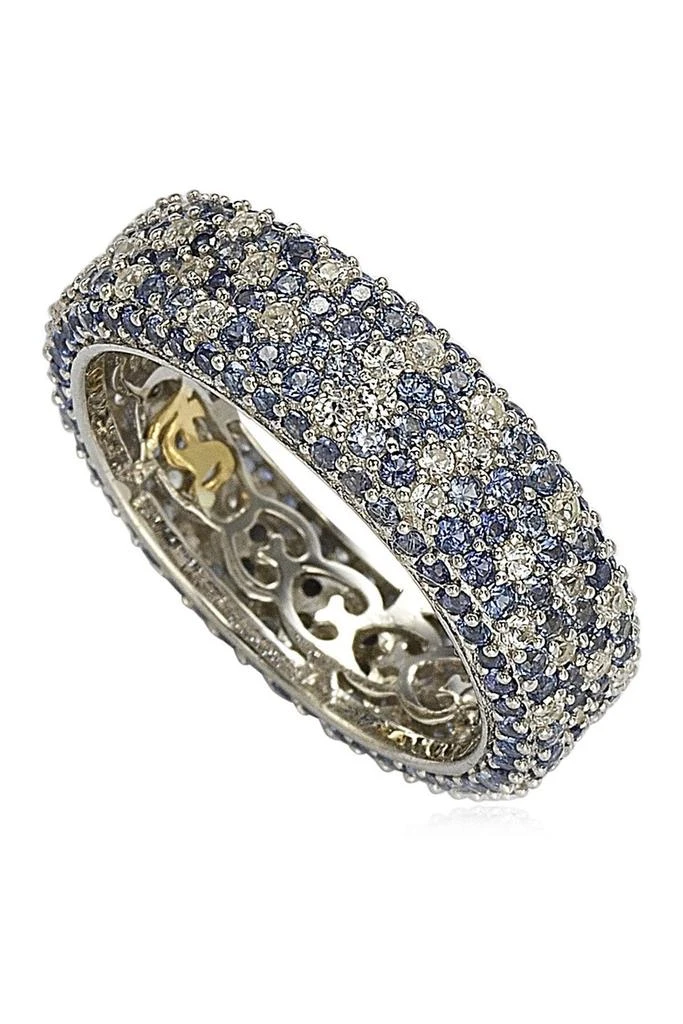 商品Suzy Levian|Sterling Silver Pavé Blue Sapphire & Created White Sapphire Ring,价格¥3600,第4张图片详细描述