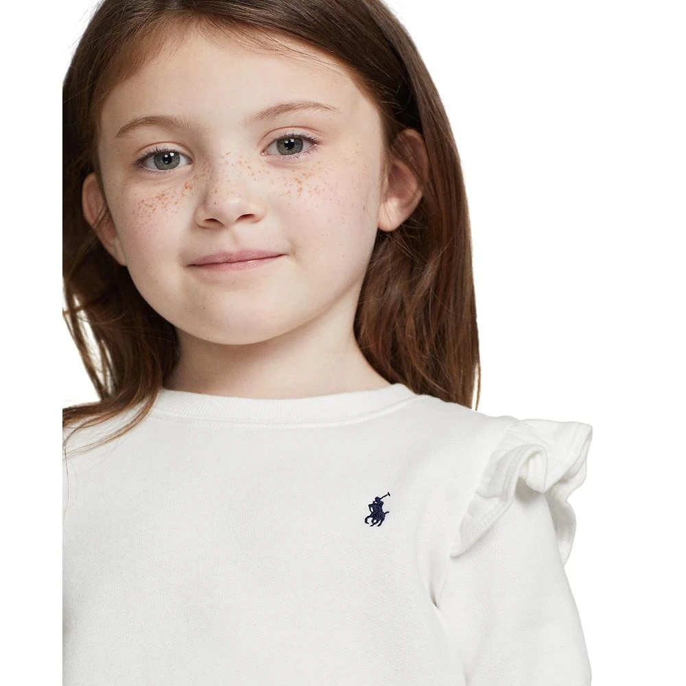 商品Ralph Lauren|Toddler and Little Girls Ruffled Fleece Sweatshirt,价格¥273,第2张图片详细描述