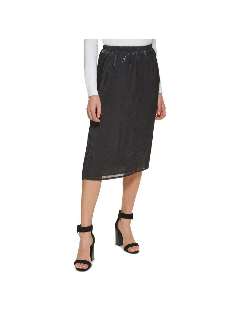 Womens Crinkle Midi Pleated Skirt商品第3张图片规格展示