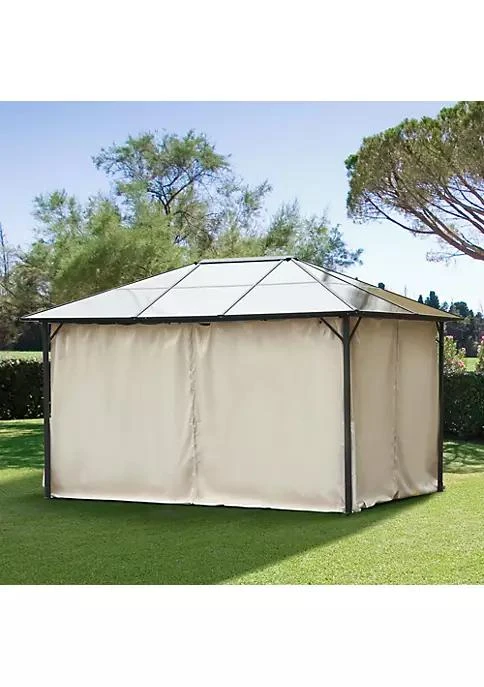 商品belk|10 X 12 Universal Gazebo Sidewall Set With 4 Panels Hooks C Rings Included For Pergolas And Cabanas Beige,价格¥1004,第2张图片详细描述