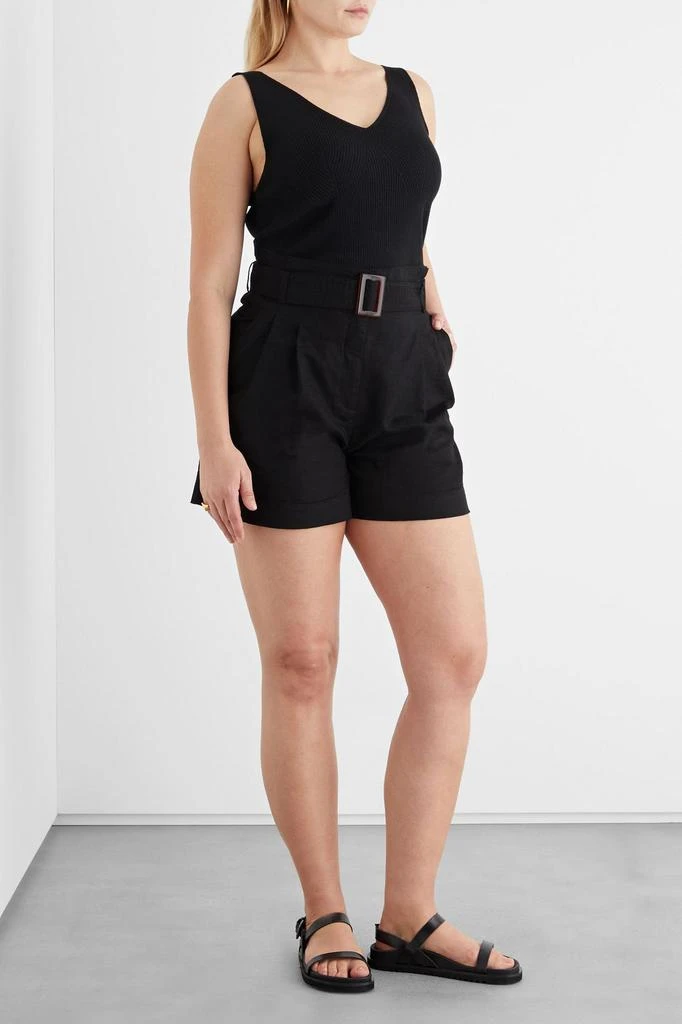 商品IRIS & INK|Agathe belted linen shorts,价格¥506,第4张图片详细描述