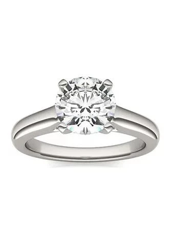 商品Charles & Colvard|Colvard Charles Colvard 1.90 Ct. T.w. Lab Created Moissanite Cathedral Solitaire Ring In 14K Gold,价格¥11856,第1张图片
