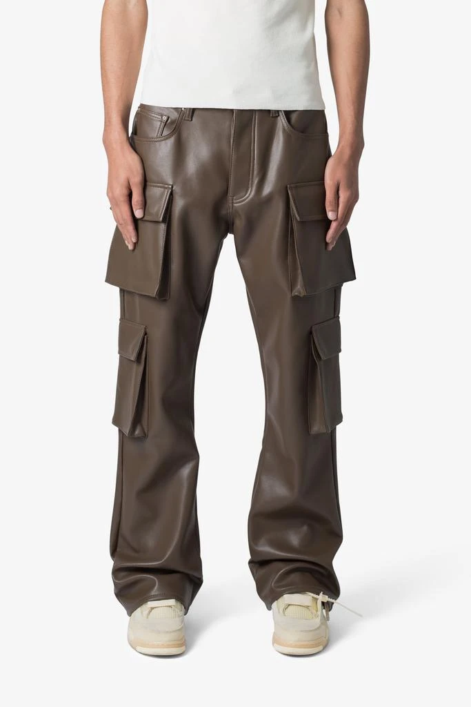 商品MNML|Leather Double Snap Cargo Pants - Chocolate,价格¥274,第1张图片