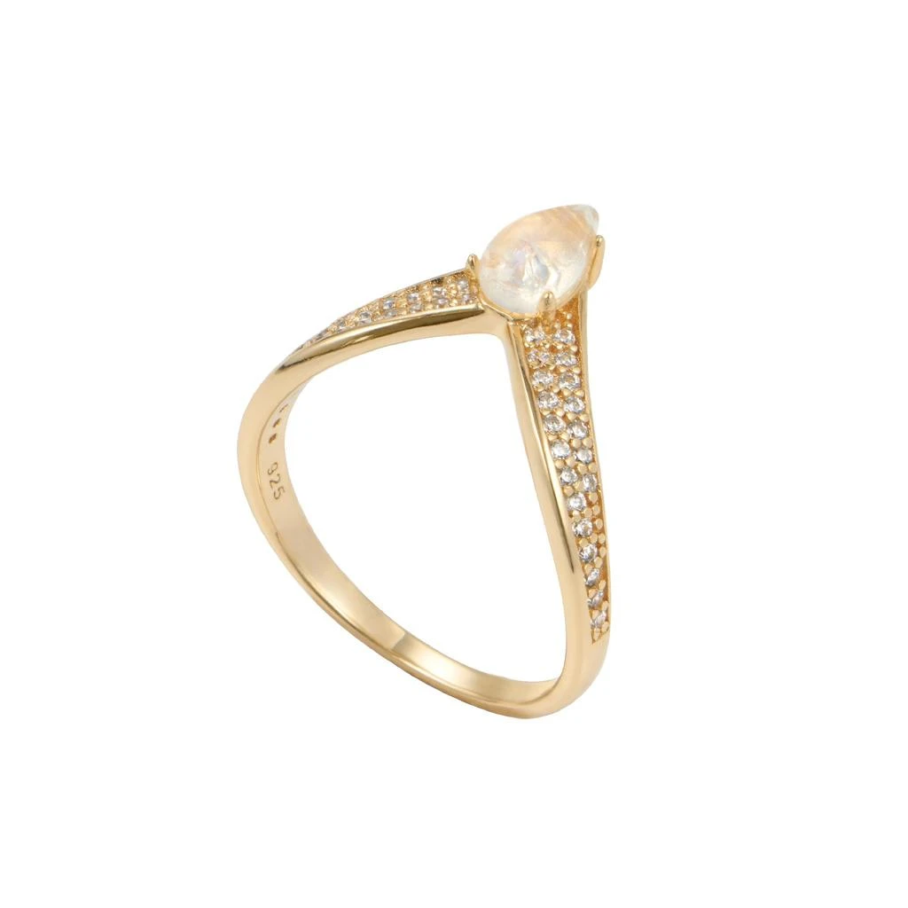商品Adornia Fine|Adornia Opal CZ Pointed Ring 14k gold vermeil,价格¥782,第3张图片详细描述