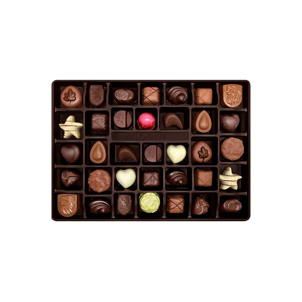 商品Godiva|Assorted Chocolate Gold Gift Box, Red Ribbon, 72 piece,价格¥671,第3张图片详细描述