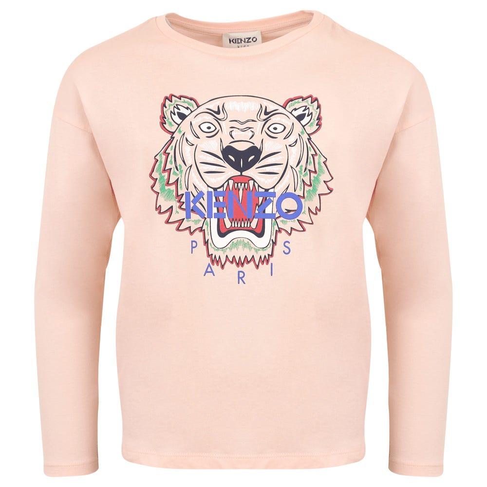 Pink Long Sleeve Tiger T Shirt商品第1张图片规格展示