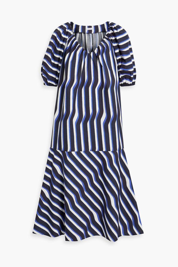 Esme striped organic cotton-poplin midi dress商品第1张图片规格展示