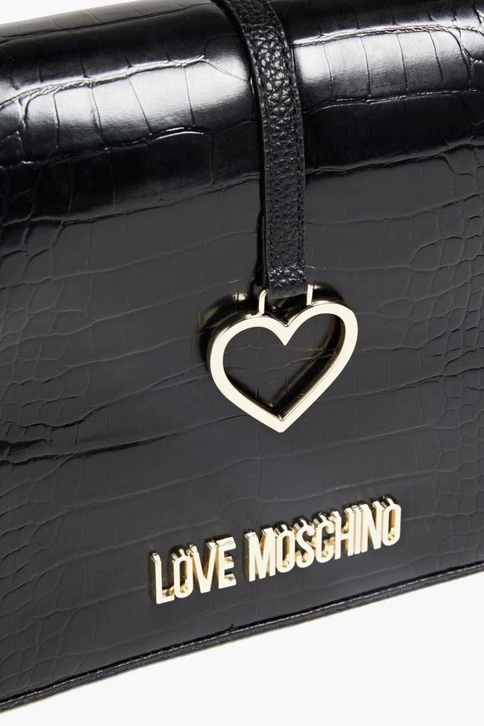 商品Love Moschino|Faux croc-effect leather shoulder bag,价格¥789,第4张图片详细描述