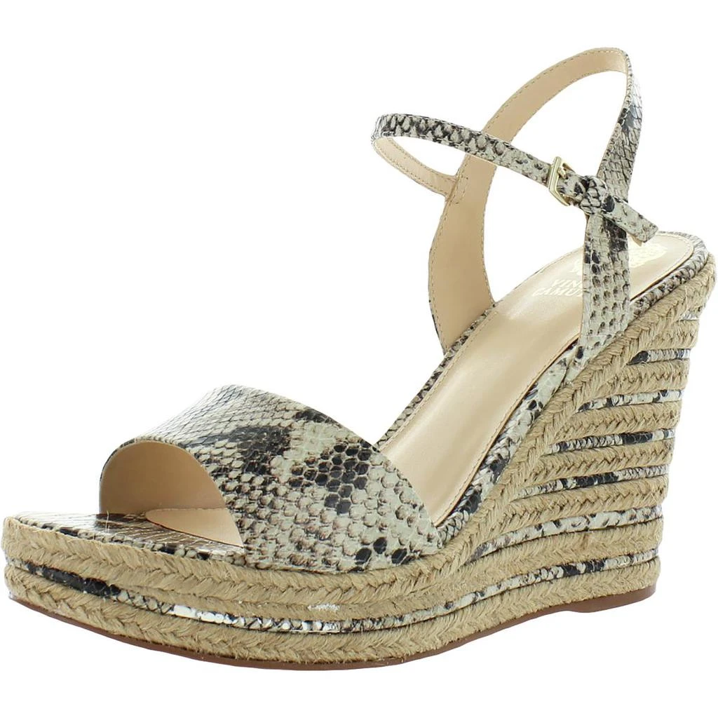 商品Vince Camuto|Vince Camuto Womens Marybell Leather Ankle Strap Wedge Sandals,价格¥396,第1张图片