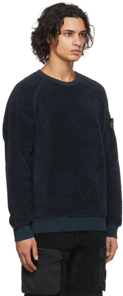 Navy Two Pocket Fleece Sweatshirt商品第2张图片规格展示