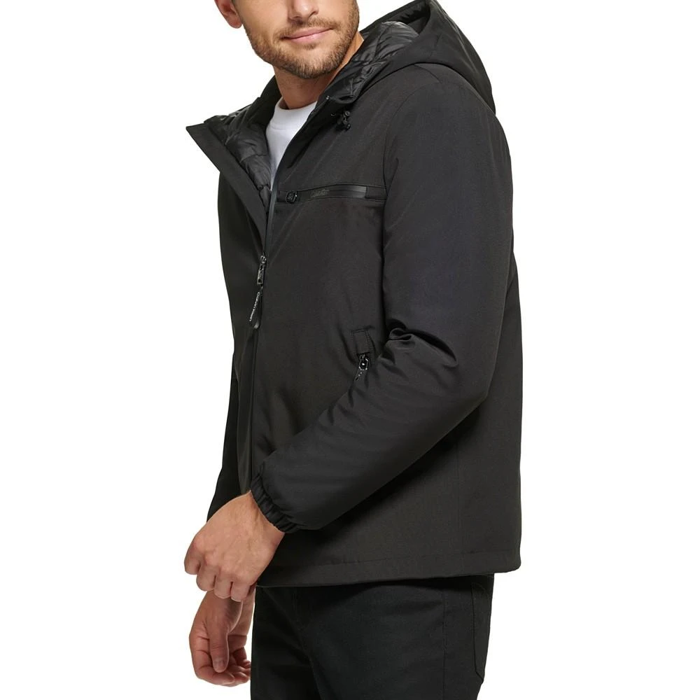 商品Calvin Klein|Men's Infinite Stretch Water-Resistant Hooded Jacket,价格¥860,第3张图片详细描述