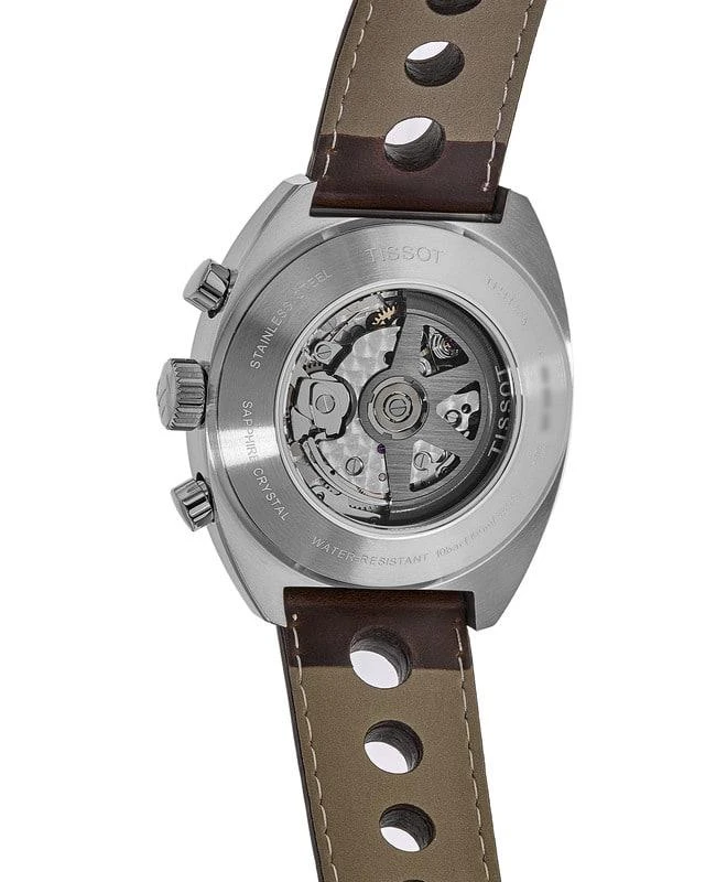 商品Tissot|Tissot Heritage 1973 Chronograph Blue Leather Strap Men's Watch T124.427.16.041.00,价格¥14241,第2张图片详细描述