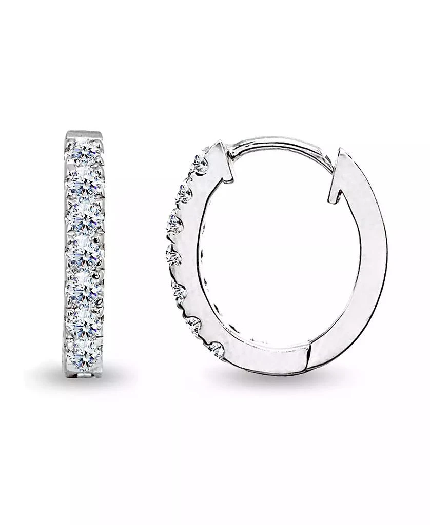 商品Giani Bernini|Cubic Zirconia Oval Huggie Hoop Earrings in Sterling Silver,价格¥224,第1张图片