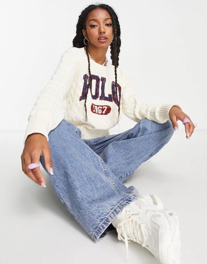 商品Ralph Lauren|Polo Ralph Lauren logo knitted jumper in cream,价格¥2489,第3张图片详细描述