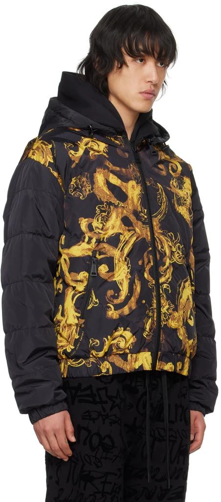 商品Versace|Black Watercolor Couture Down Jacket,价格¥4131,第2张图片详细描述