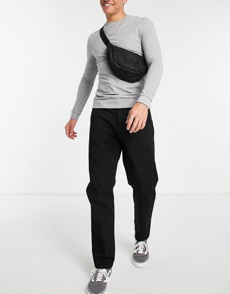 Carhartt WIP newel relaxed tapered jeans in black商品第1张图片规格展示