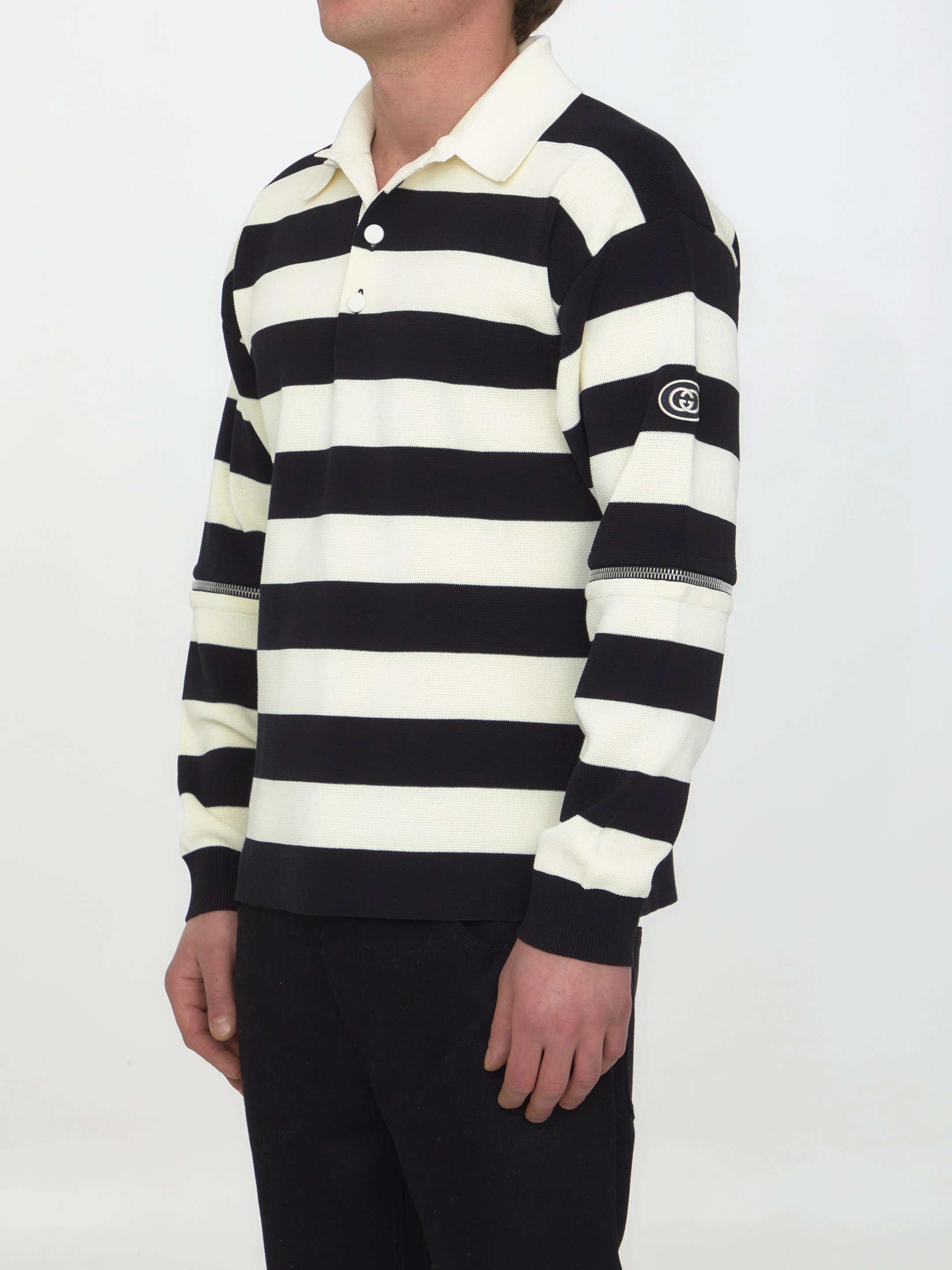 商品Gucci|Gucci 男士POLO衫 724708XKCV09207 白色,价格¥7137,第6张图片详细描述