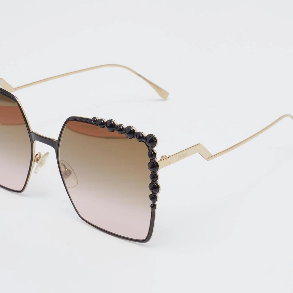 商品[二手商品] Fendi|Fendi Gold Tone/Brown Pink Gradient FF0259/S Studded Square Sunglasses,价格¥3091,第3张图片详细描述