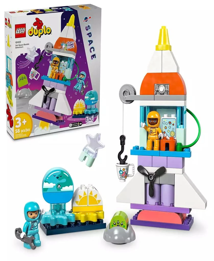 商品LEGO|LEGO DUPLO 3 in 1 Space Shuttle Adventure Toy, Kids Role Playing Toy 10422,价格¥394,第1张图片