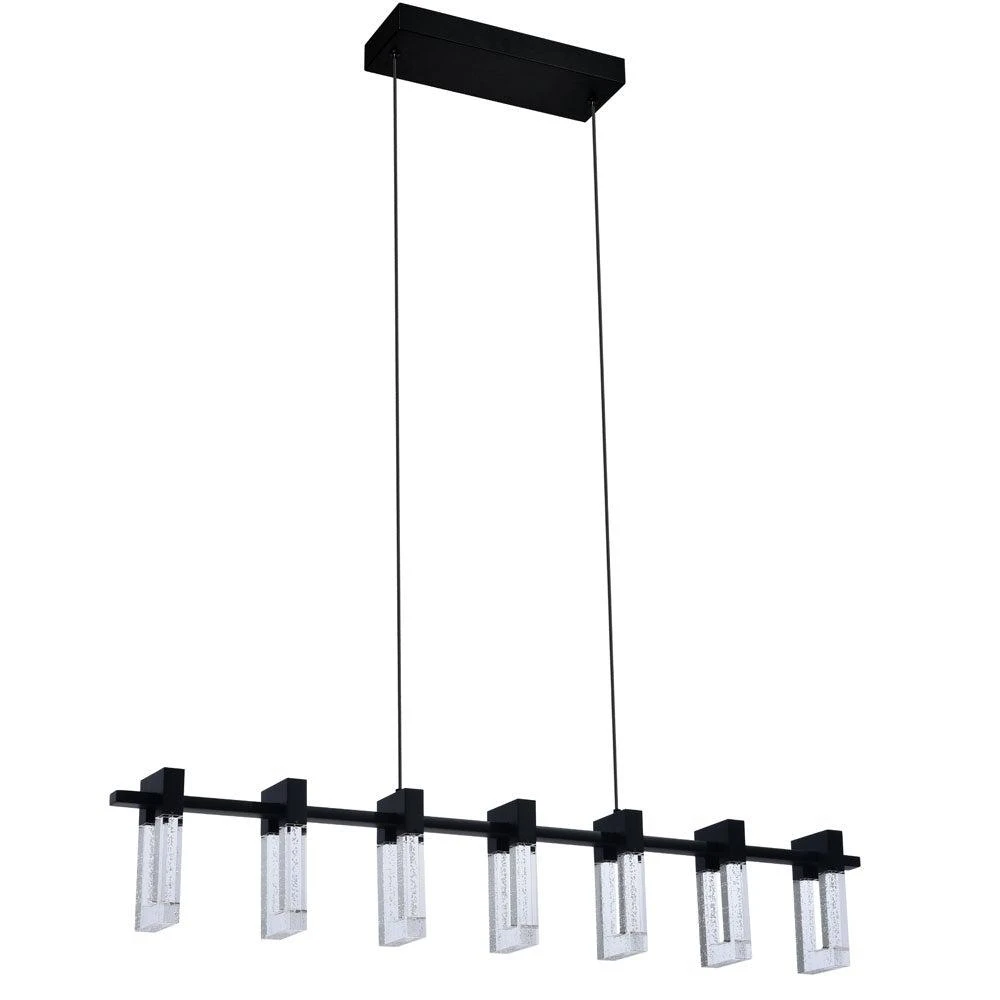 商品VONN Lighting|Sorrento VAC3137BL 40" Integrated LED Linear Chandelier Lighting Fixture in Black with 7 Shades,价格¥3636,第2张图片详细描述