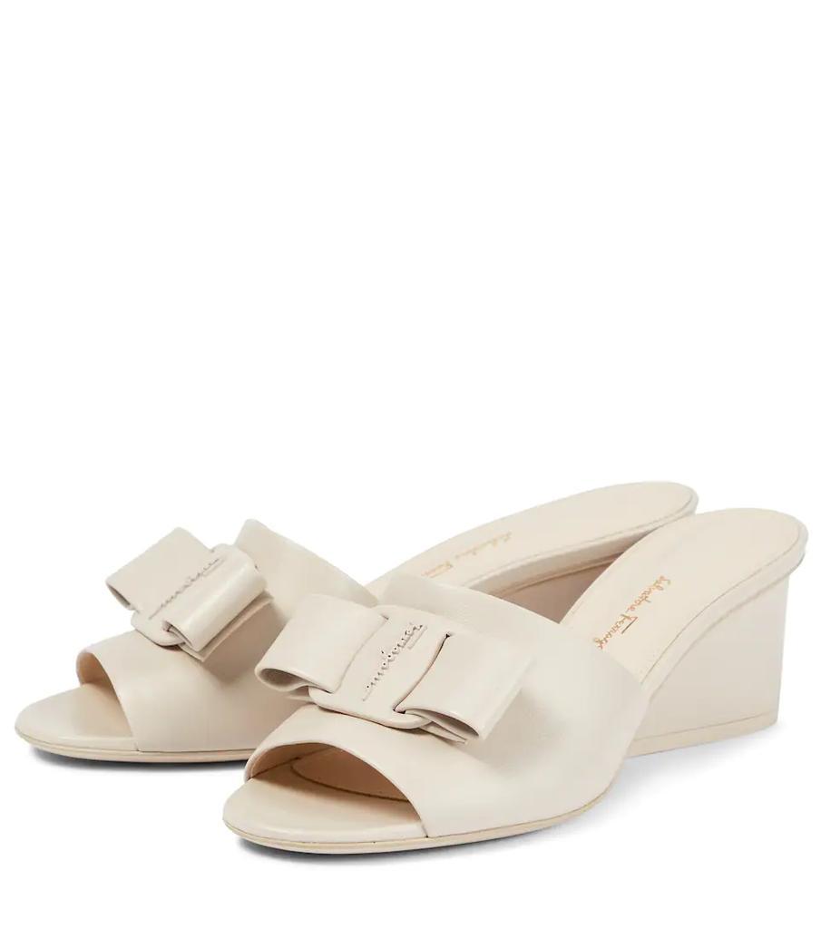 商品Salvatore Ferragamo|Valery 55 leather wedge sandals,价格¥3931,第7张图片详细描述