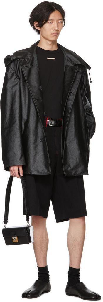 商品MAISON MARGIELA|Black & White Mini New Lock Double Flap Clutch Bag,价格¥13835,第7张图片详细描述