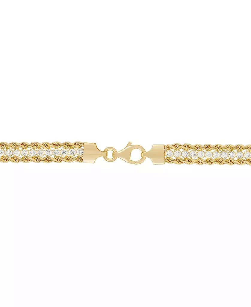 商品Italian Gold|Cubic Zirconia Rope Link 18" Collar Necklace in 14k Gold,价格¥8357,第3张图片详细描述