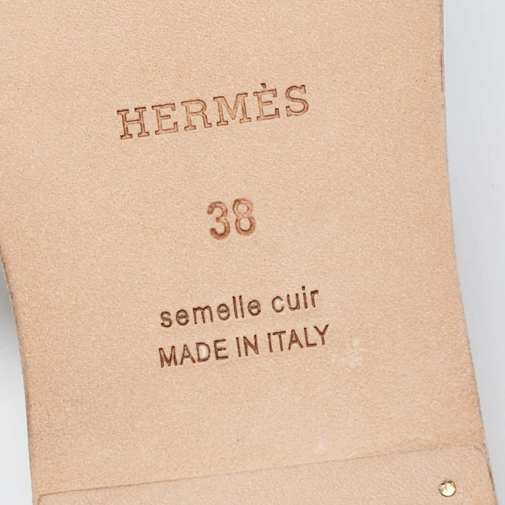 Hermes White Leather  Villa Flat Slides  Size 38 商品