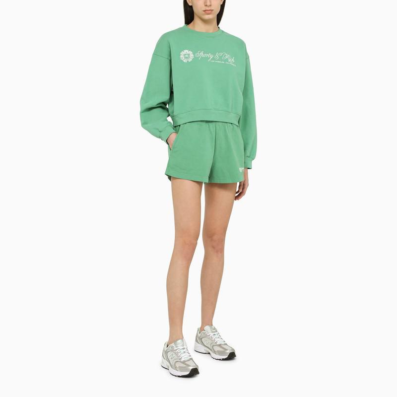 Sporty & Rich Green cropped sweatshirt with logo商品第2张图片规格展示