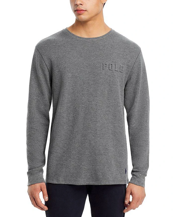 商品Ralph Lauren|Cotton Blend Waffle Knit Logo Long Sleeve Sleep Tee,价格¥190,第1张图片