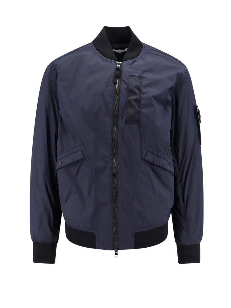 商品Stone Island|Stone Island Logo Patch Zip-Up Bomber Jacket,价格¥4365,第1张图片