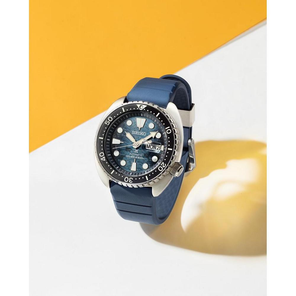 Men's Automatic Prospex Diver Dark Blue Silicone Strap Watch 45mm商品第4张图片规格展示