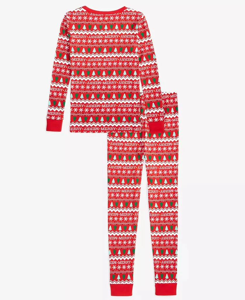 商品Holiday Lane|Little & Big Kids Merry Mix It Cotton Snug Fit Matching Family Pajamas Set, Created for Macy's,价格¥105,第3张图片详细描述