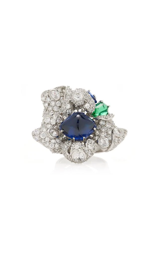 商品Anabela Chan|Anabela Chan - 18K White Gold Multi-Stone Ring - Blue - US 6 - Moda Operandi - Gifts For Her,价格¥17726,第1张图片
