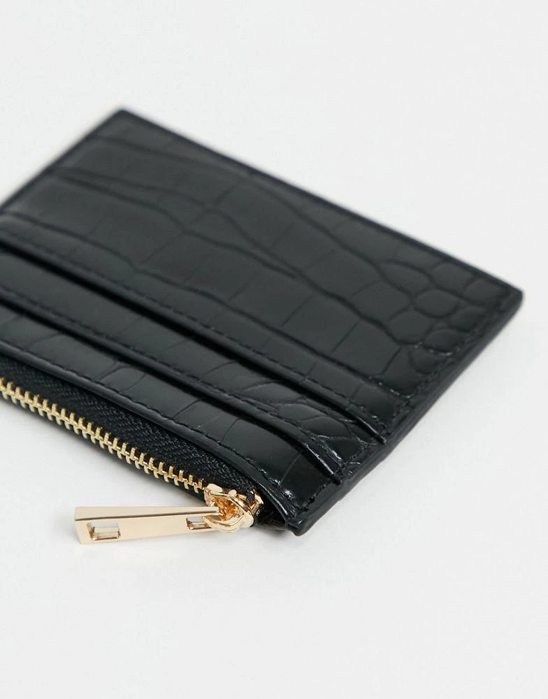 商品ASOS|ASOS DESIGN coin purse and cardholder in black croc,价格¥47,第3张图片详细描述