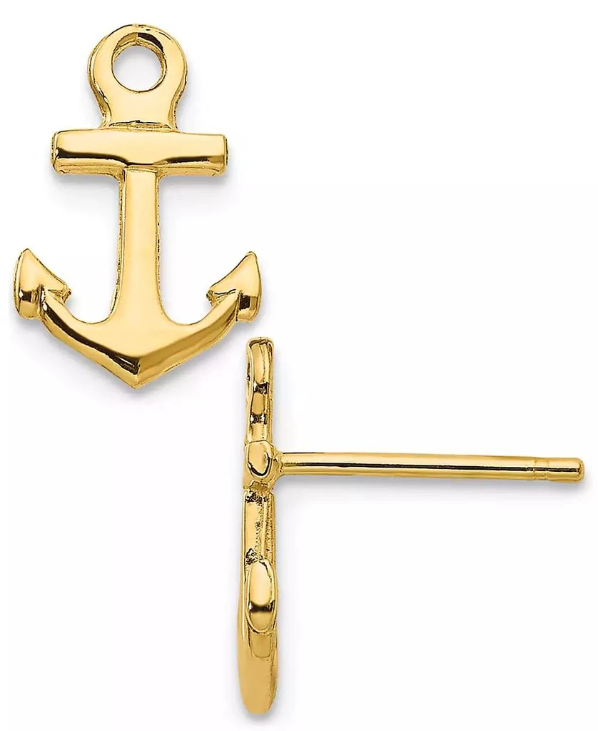 商品Macy's|Anchor Stud Earrings in 14k Yellow Gold,价格¥1163,第1张图片