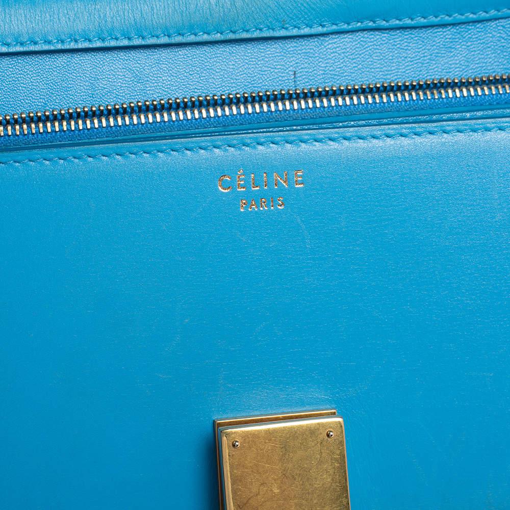 Celine Blue Leather Medium Classic Box Shoulder Bag商品第8张图片规格展示