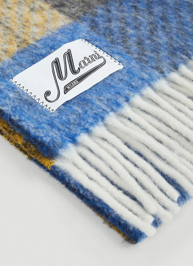 商品Marni|Check Scarf in Blue,价格¥1596,第4张图片详细描述