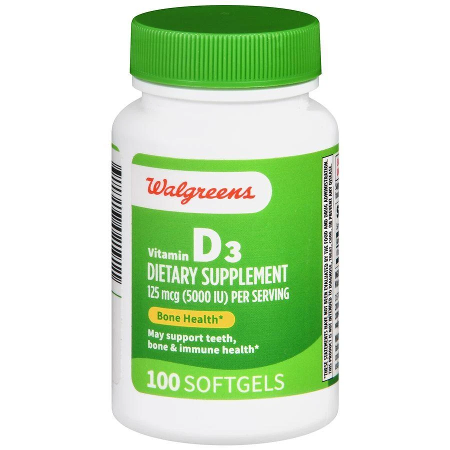 商品Walgreens|Vitamin D3 125 mcg Softgels (100 days),价格¥100,第1张图片详细描述