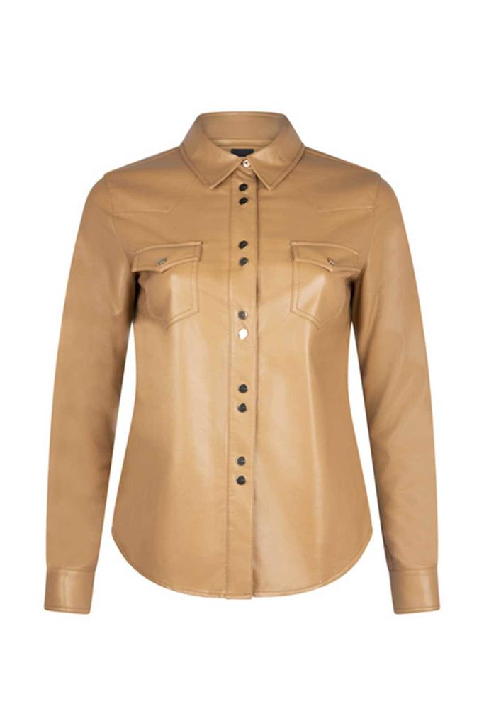 Caroline 6 Pinko Leatherette Shirt 1g1613 Y6x2商品第1张图片规格展示